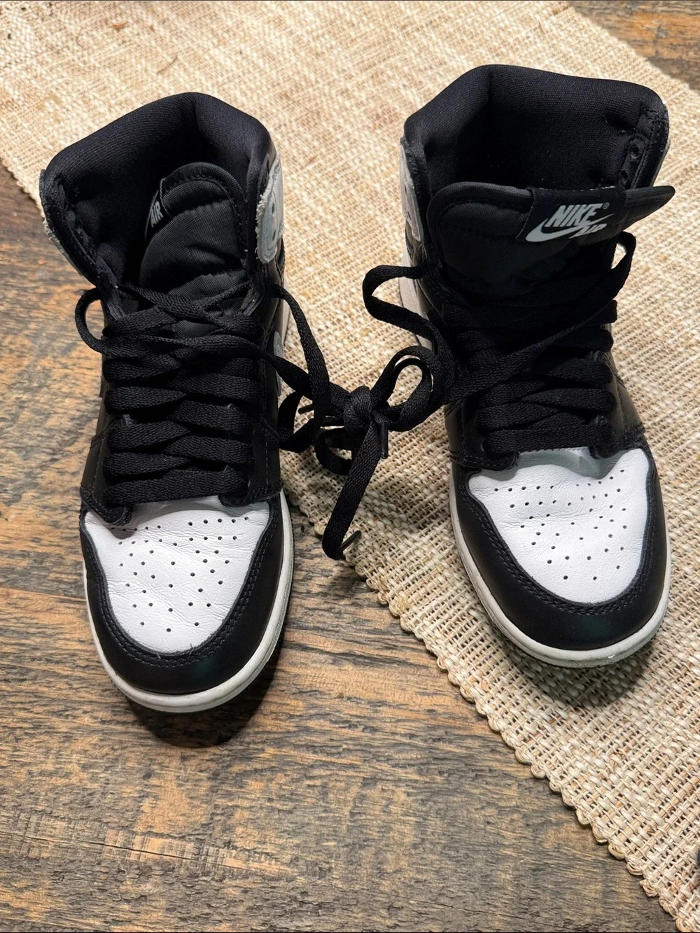 Nike Black and White High-Top Sneakers